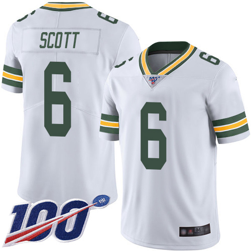 Green Bay Packers Limited White Youth 6 Scott J K Road Jersey Nike NFL 100th Season Vapor Untouchable